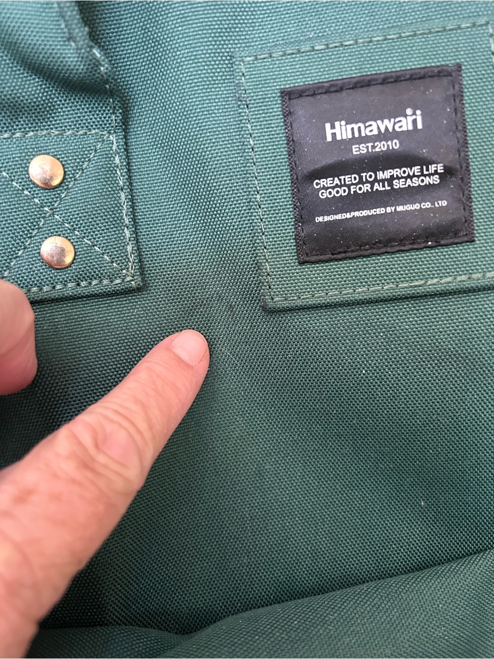 Himawari Laptop Backpack. Large USB charger. Travel. Work. School. Gold details. - Picture 8 of 12